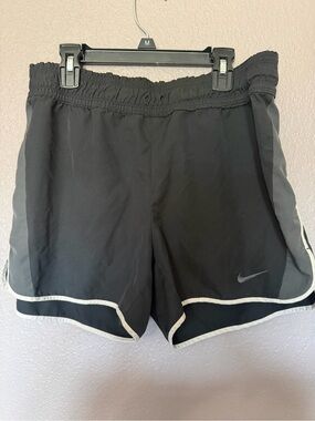 Nike Black Shorts with Gray Trim and Swoosh